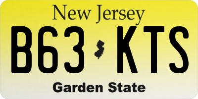 NJ license plate B63KTS