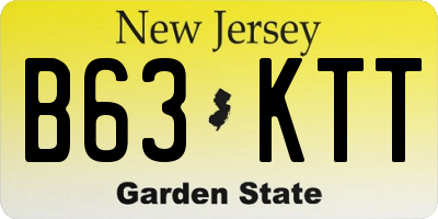 NJ license plate B63KTT