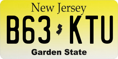 NJ license plate B63KTU