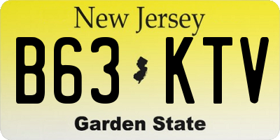 NJ license plate B63KTV