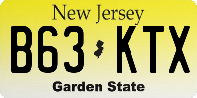 NJ license plate B63KTX