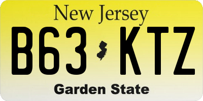 NJ license plate B63KTZ