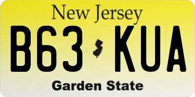 NJ license plate B63KUA