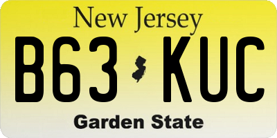 NJ license plate B63KUC