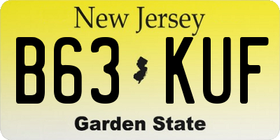 NJ license plate B63KUF