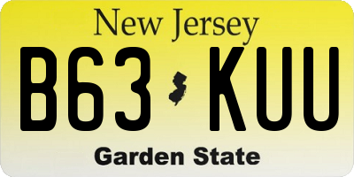 NJ license plate B63KUU