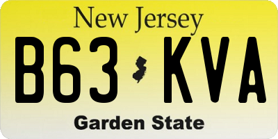 NJ license plate B63KVA