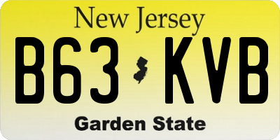 NJ license plate B63KVB