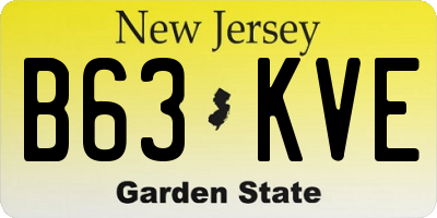 NJ license plate B63KVE