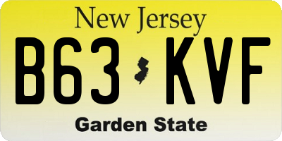 NJ license plate B63KVF