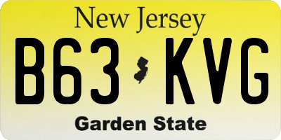 NJ license plate B63KVG