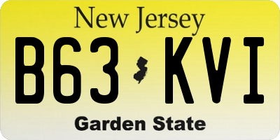 NJ license plate B63KVI