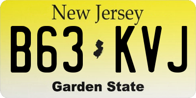 NJ license plate B63KVJ