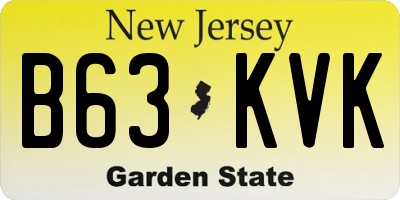 NJ license plate B63KVK