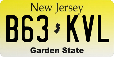 NJ license plate B63KVL