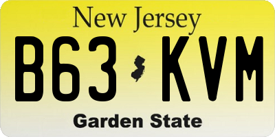 NJ license plate B63KVM