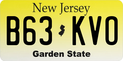 NJ license plate B63KVO