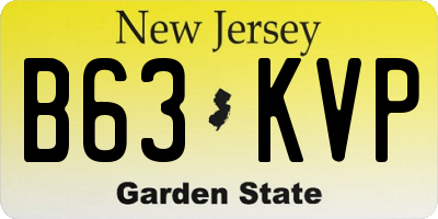 NJ license plate B63KVP