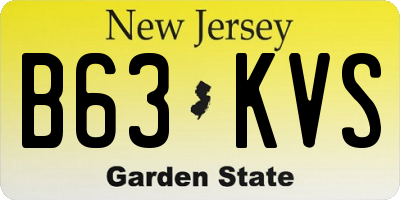 NJ license plate B63KVS
