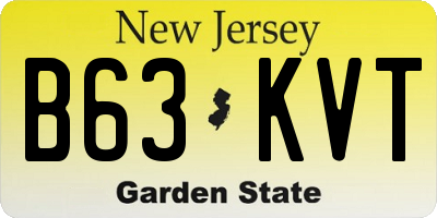 NJ license plate B63KVT