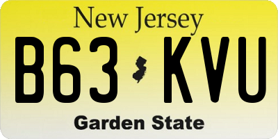 NJ license plate B63KVU