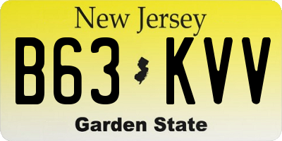 NJ license plate B63KVV