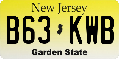 NJ license plate B63KWB
