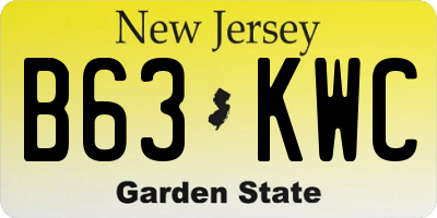 NJ license plate B63KWC