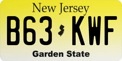 NJ license plate B63KWF