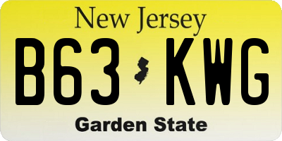 NJ license plate B63KWG
