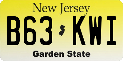 NJ license plate B63KWI
