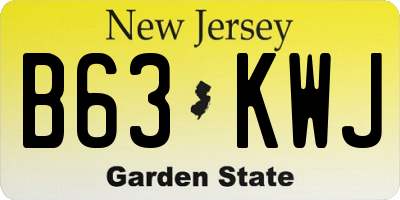 NJ license plate B63KWJ
