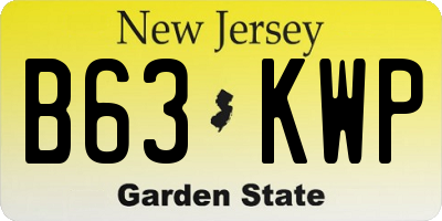 NJ license plate B63KWP