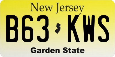 NJ license plate B63KWS