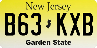 NJ license plate B63KXB