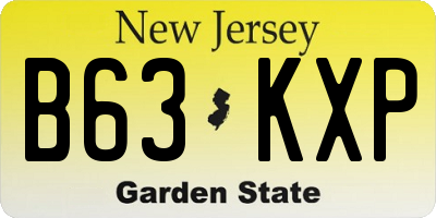 NJ license plate B63KXP