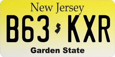 NJ license plate B63KXR