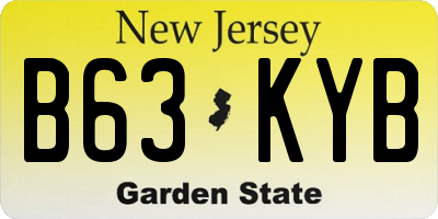 NJ license plate B63KYB