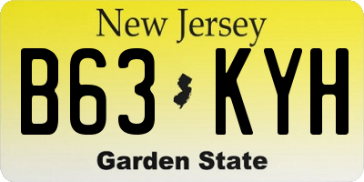 NJ license plate B63KYH