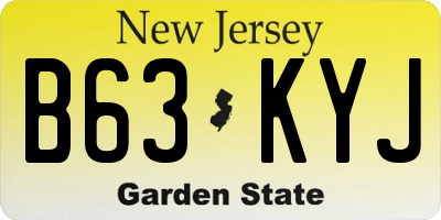 NJ license plate B63KYJ