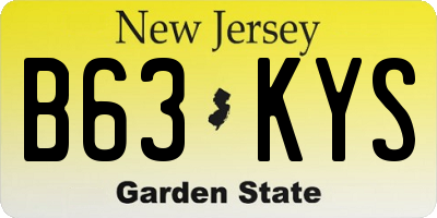 NJ license plate B63KYS