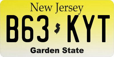 NJ license plate B63KYT
