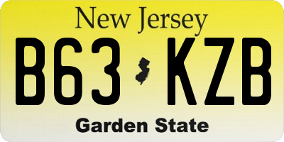 NJ license plate B63KZB