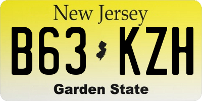NJ license plate B63KZH