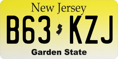 NJ license plate B63KZJ