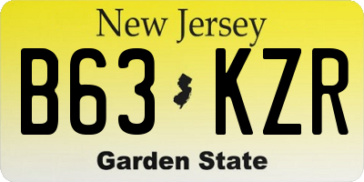 NJ license plate B63KZR