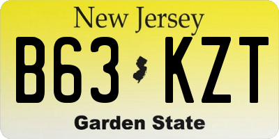 NJ license plate B63KZT