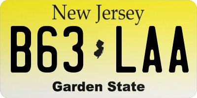 NJ license plate B63LAA