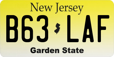 NJ license plate B63LAF