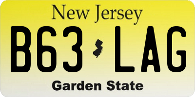 NJ license plate B63LAG